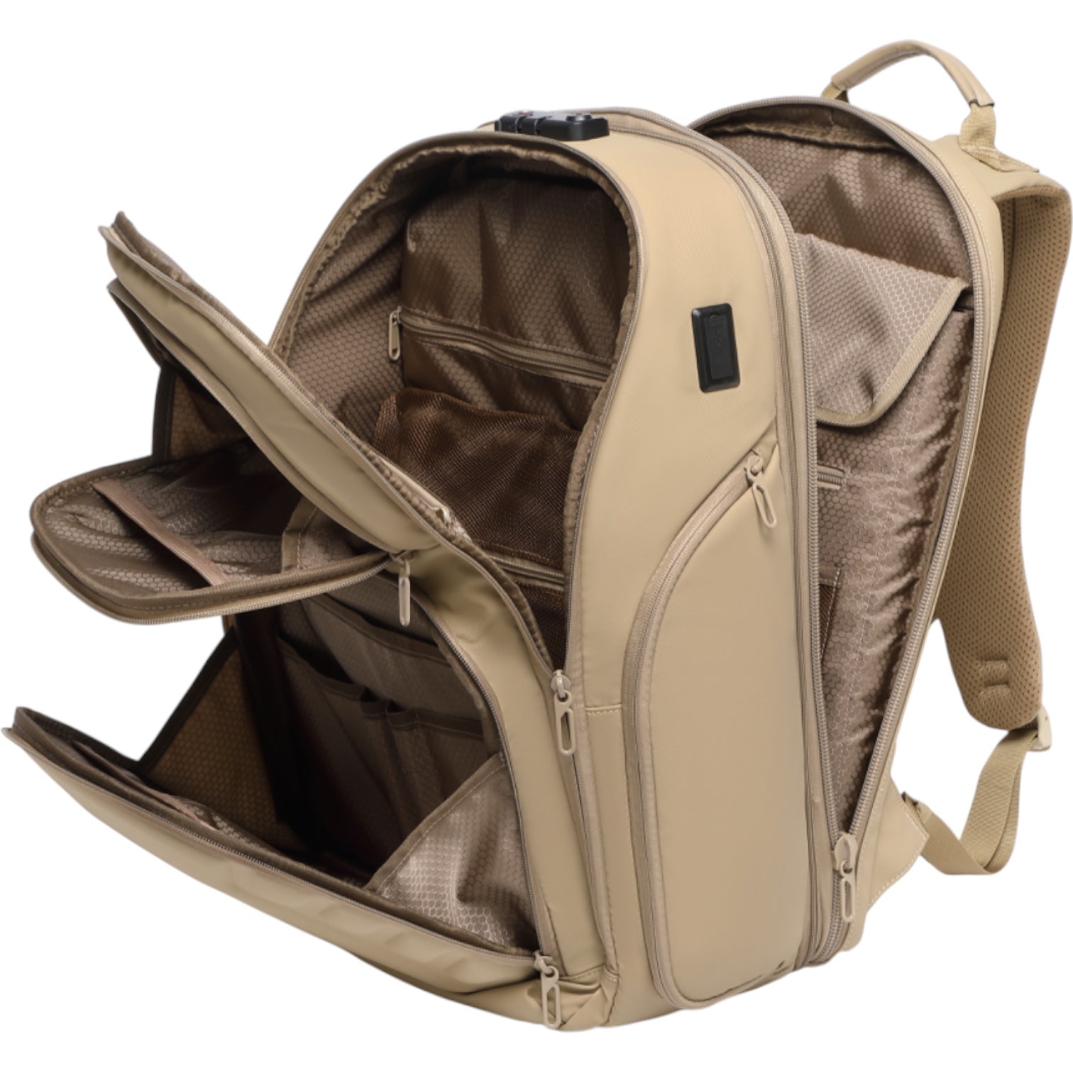 Mochila de Viaje Expandible de 35L con Compartimento para Laptop de 17", Impermeable de TPU, Puerto USB, Cerradura TSA, Apertura Tipo Maleta, Equipaje de Mano para Negocios, Trabajo y Viajes
