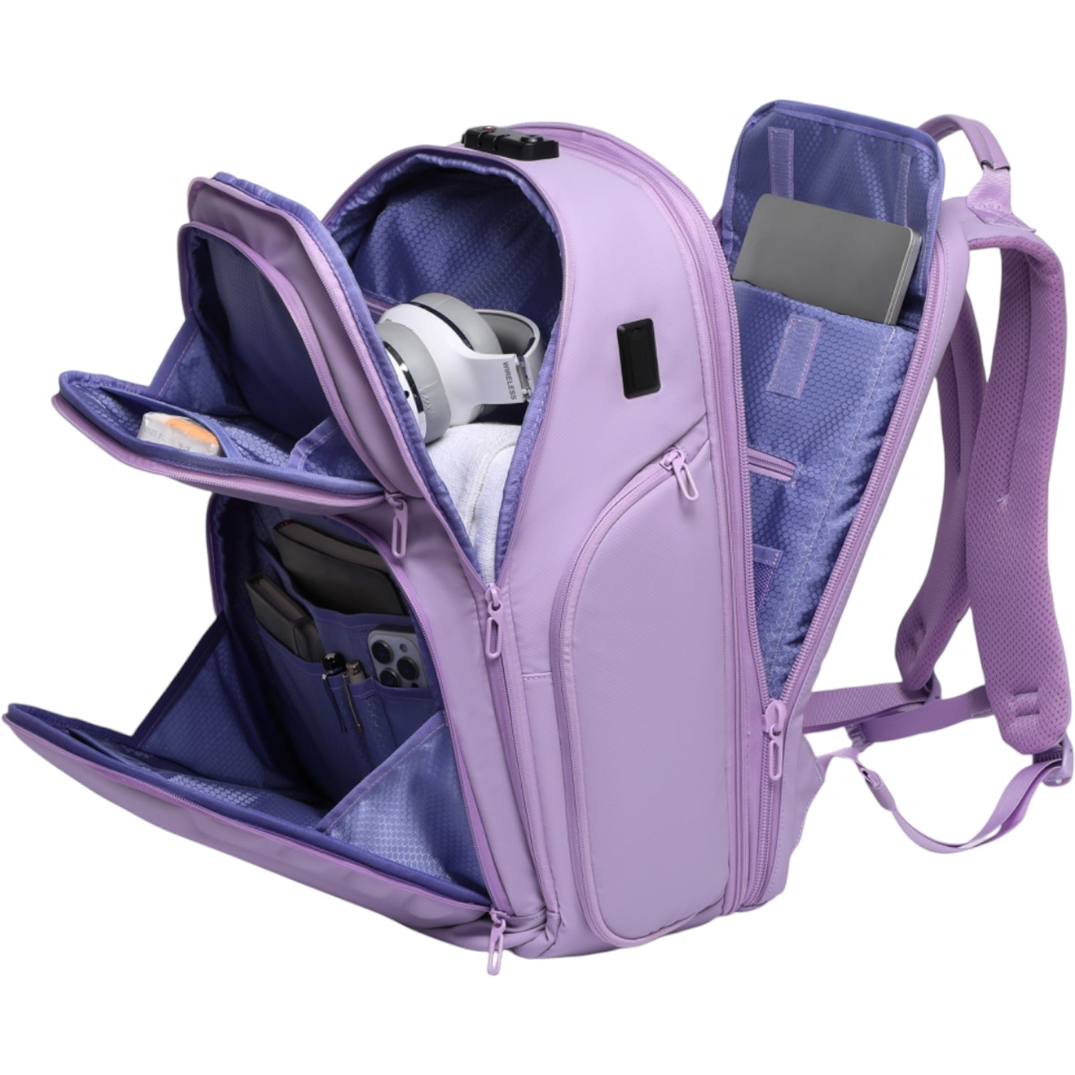 Mochila de Viaje Expandible de 35L con Compartimento para Laptop de 17", Impermeable de TPU, Puerto USB, Cerradura TSA, Apertura Tipo Maleta, Equipaje de Mano para Negocios, Trabajo y Viajes