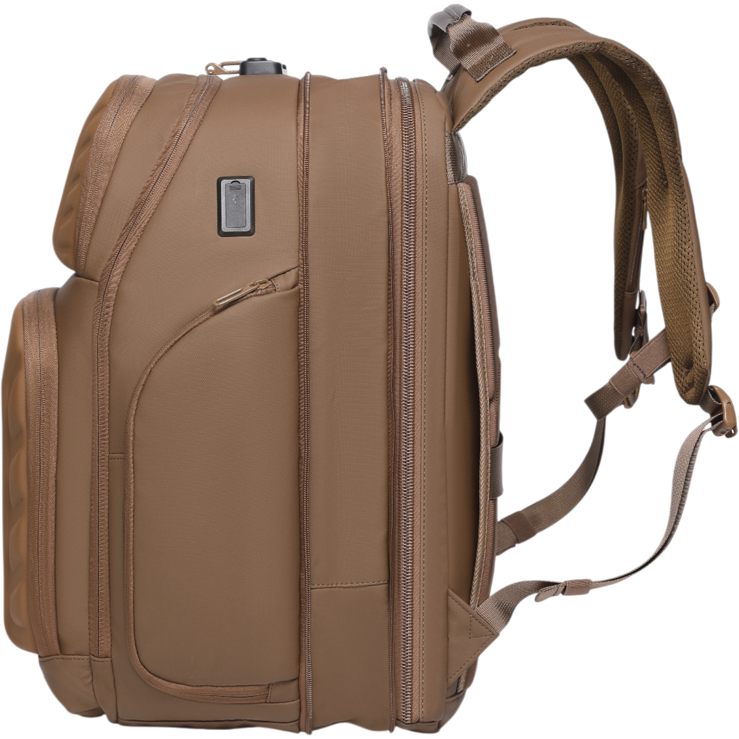 Mochila de Viaje Expandible de 35L con Compartimento para Laptop de 17", Impermeable de TPU, Puerto USB, Cerradura TSA, Apertura Tipo Maleta, Equipaje de Mano para Negocios, Trabajo y Viajes