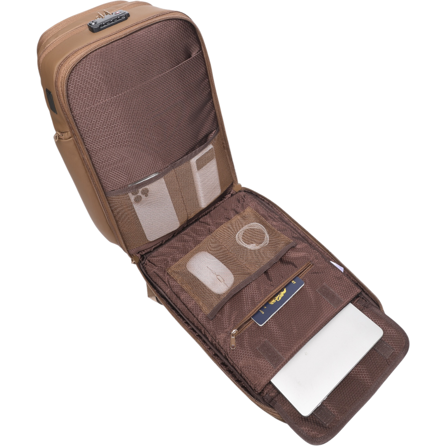 Mochila de Viaje Expandible de 35L con Compartimento para Laptop de 17", Impermeable de TPU, Puerto USB, Cerradura TSA, Apertura Tipo Maleta, Equipaje de Mano para Negocios, Trabajo y Viajes