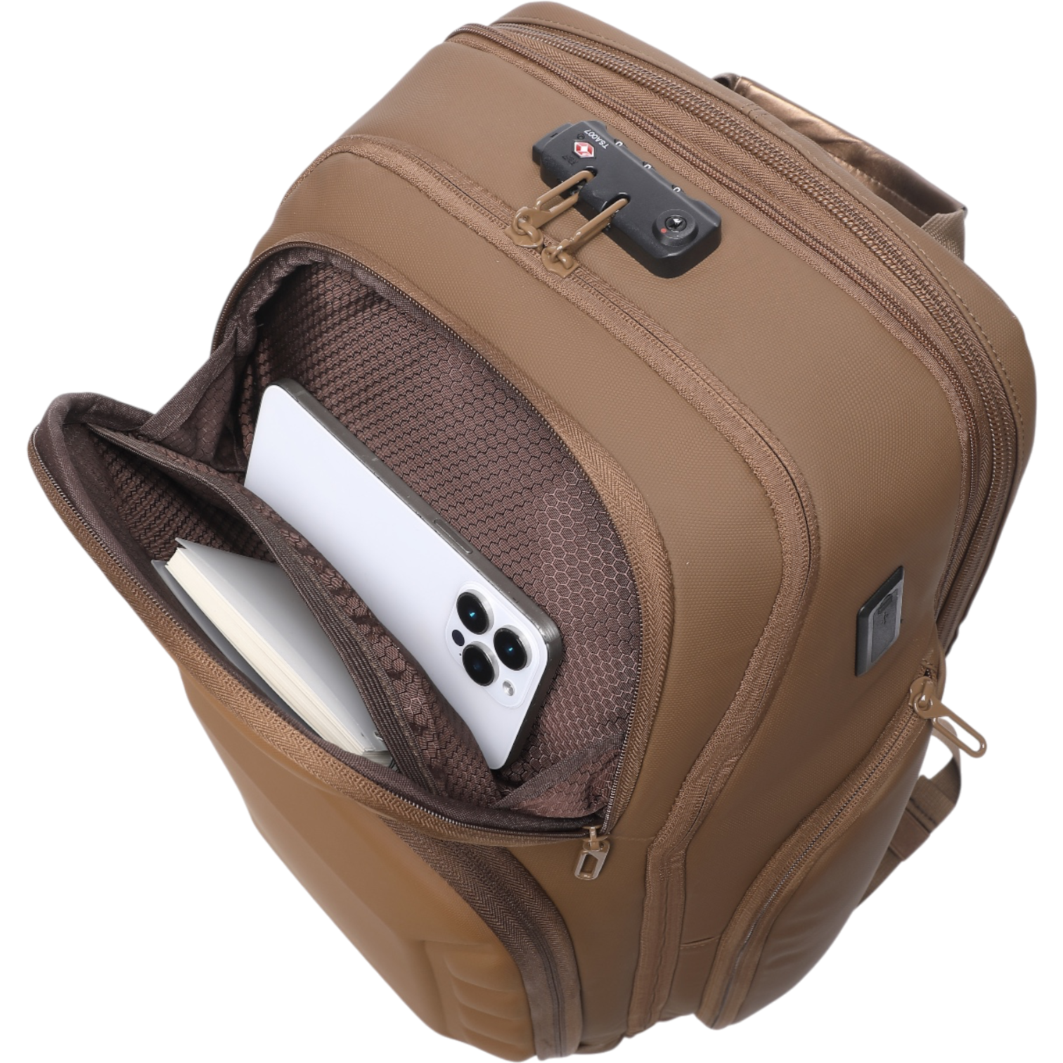 Mochila de Viaje Expandible de 35L con Compartimento para Laptop de 17", Impermeable de TPU, Puerto USB, Cerradura TSA, Apertura Tipo Maleta, Equipaje de Mano para Negocios, Trabajo y Viajes