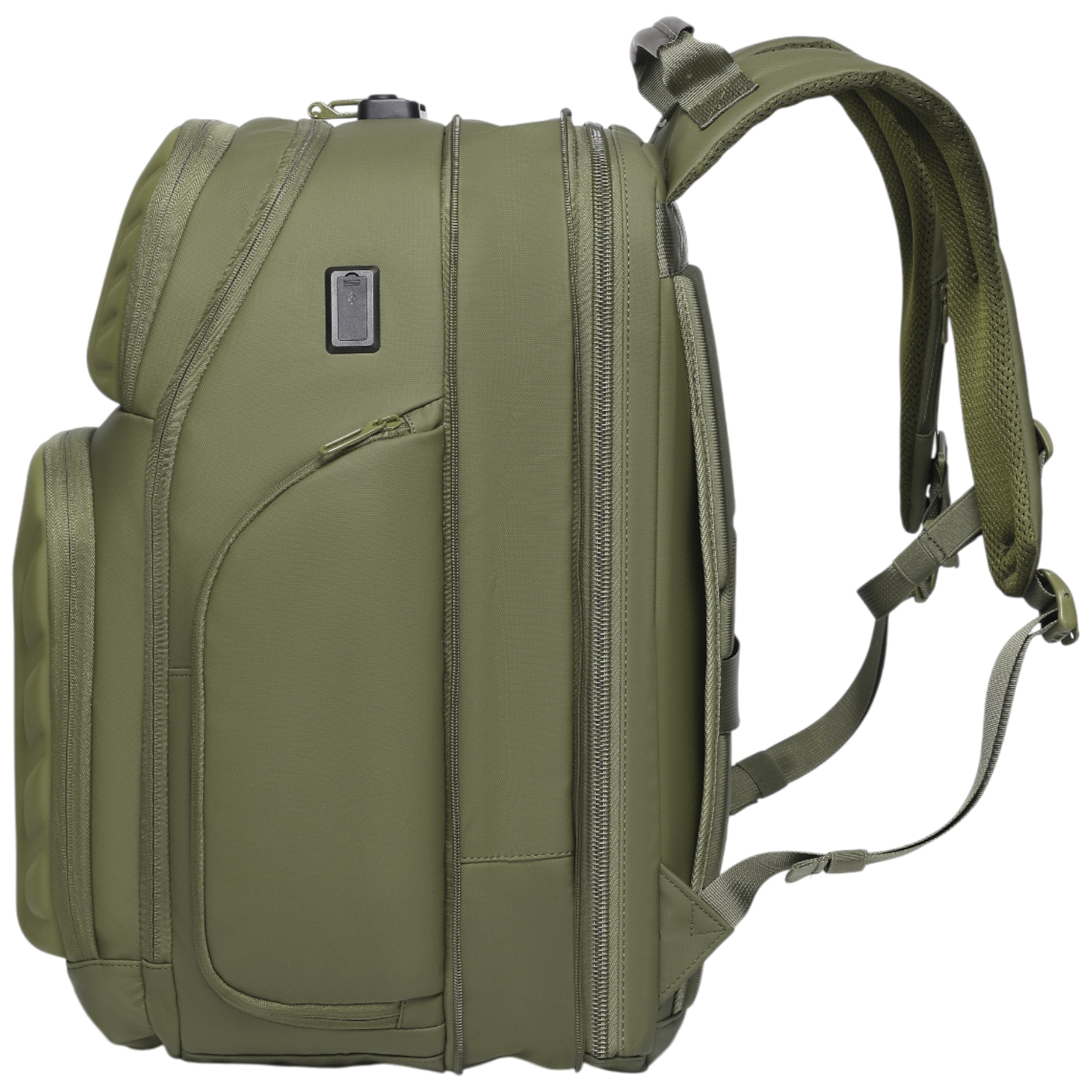 Mochila de Viaje Expandible de 35L con Compartimento para Laptop de 17", Impermeable de TPU, Puerto USB, Cerradura TSA, Apertura Tipo Maleta, Equipaje de Mano para Negocios, Trabajo y Viajes