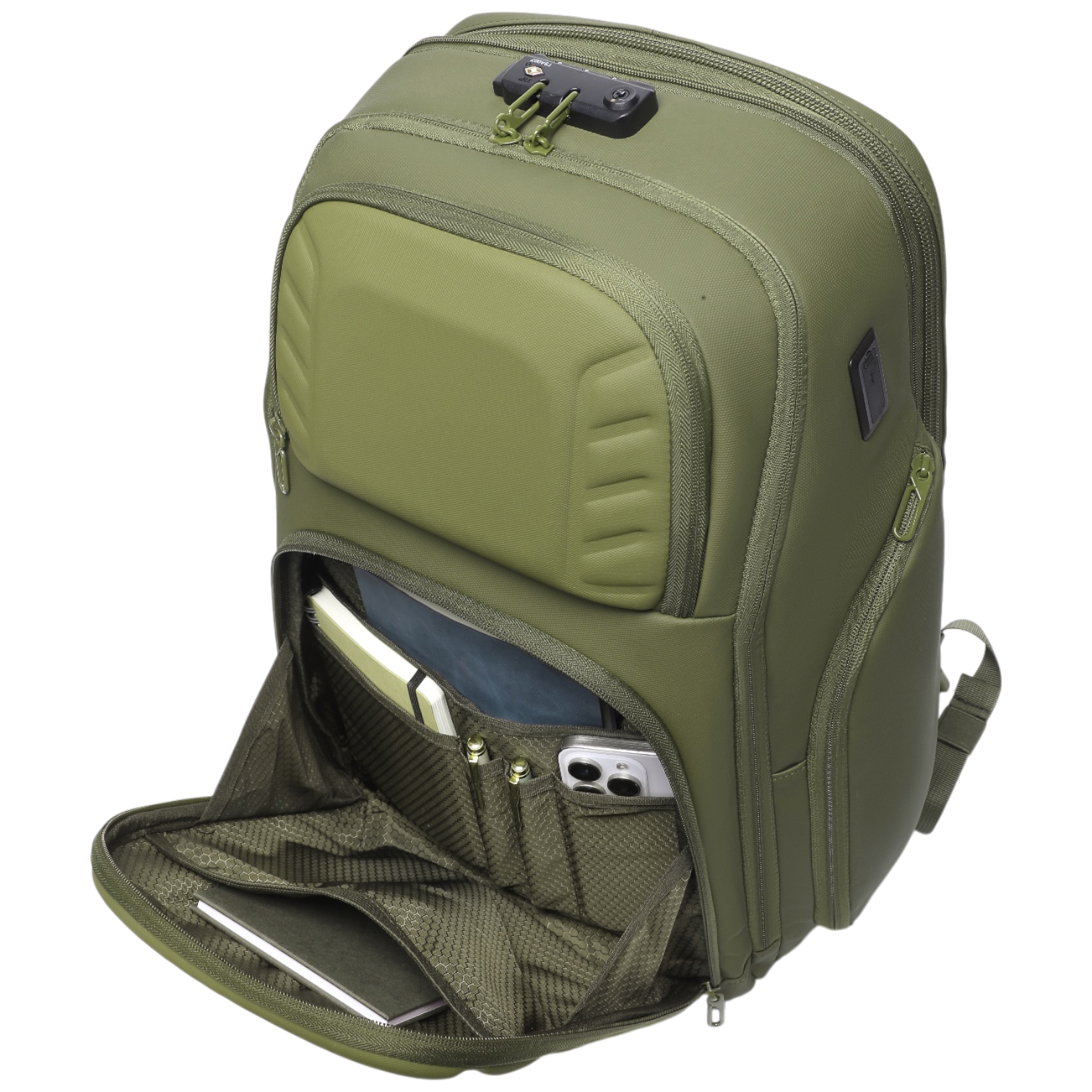 Mochila de Viaje Expandible de 35L con Compartimento para Laptop de 17", Impermeable de TPU, Puerto USB, Cerradura TSA, Apertura Tipo Maleta, Equipaje de Mano para Negocios, Trabajo y Viajes