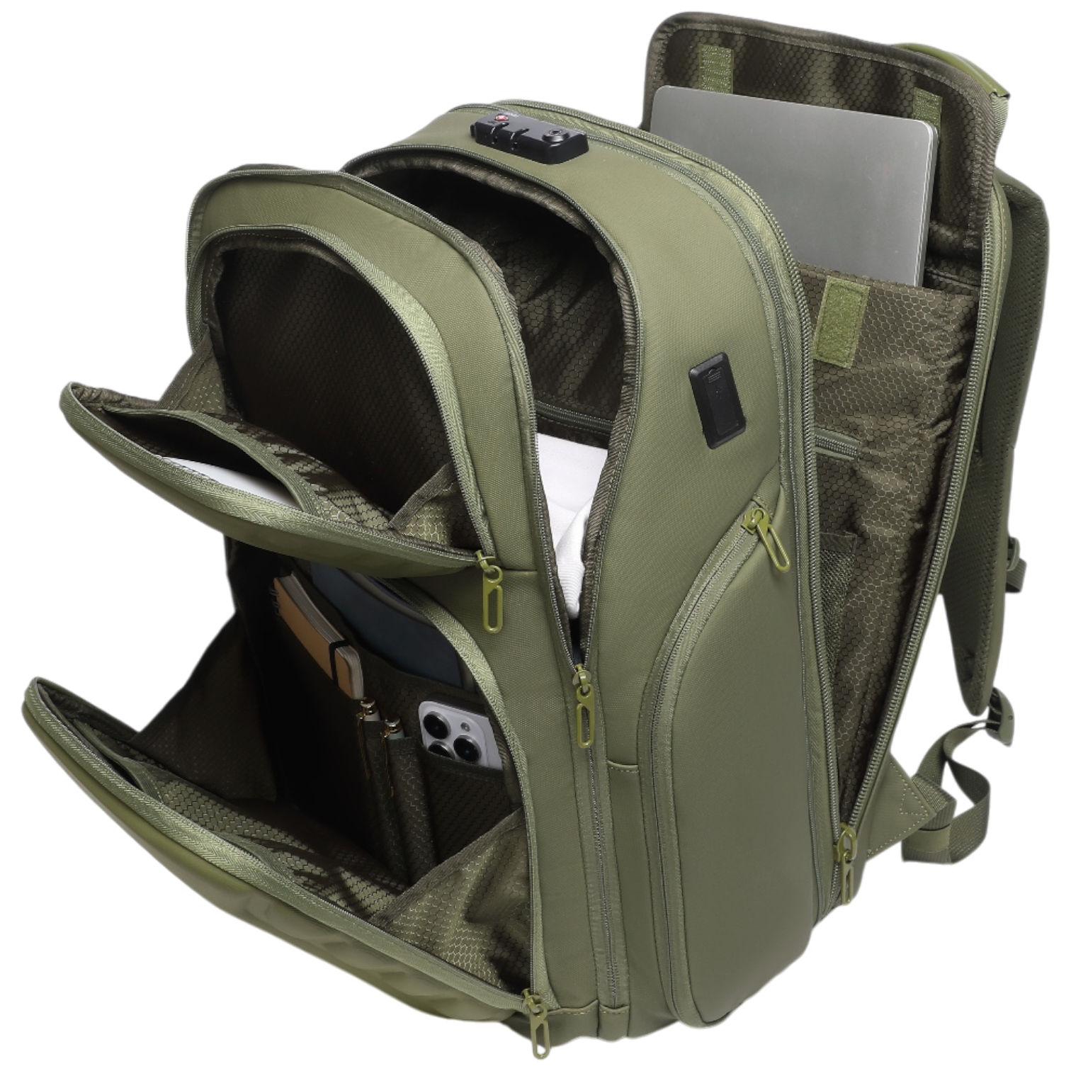 Mochila de Viaje Expandible de 35L con Compartimento para Laptop de 17", Impermeable de TPU, Puerto USB, Cerradura TSA, Apertura Tipo Maleta, Equipaje de Mano para Negocios, Trabajo y Viajes
