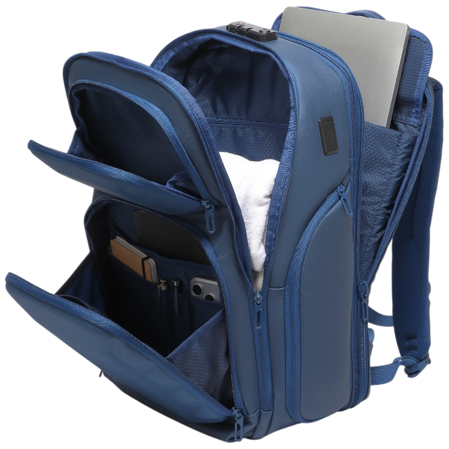 Mochila de Viaje Expandible de 35L con Compartimento para Laptop de 17", Impermeable de TPU, Puerto USB, Cerradura TSA, Apertura Tipo Maleta, Equipaje de Mano para Negocios, Trabajo y Viajes