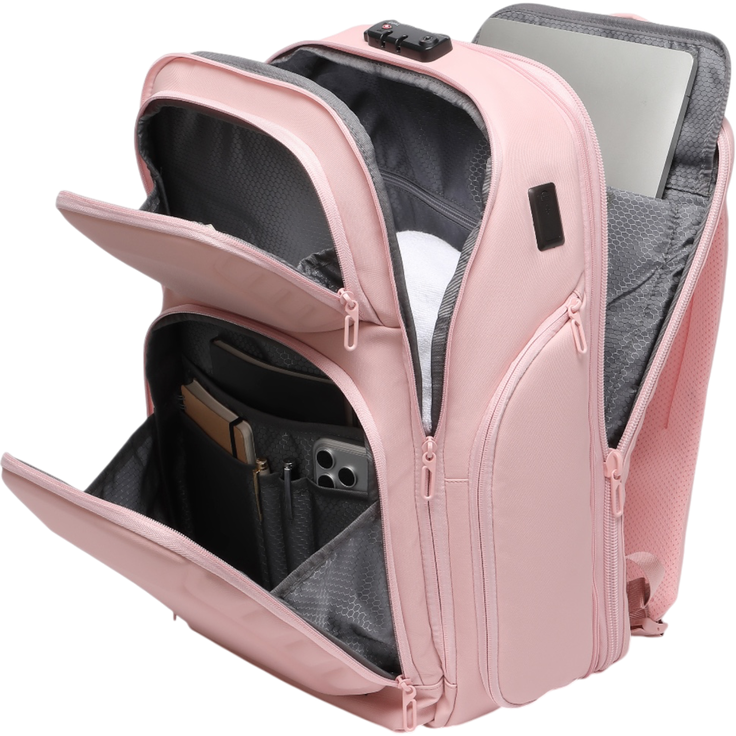 Mochila de Viaje Expandible de 35L con Compartimento para Laptop de 17", Impermeable de TPU, Puerto USB, Cerradura TSA, Apertura Tipo Maleta, Equipaje de Mano para Negocios, Trabajo y Viajes