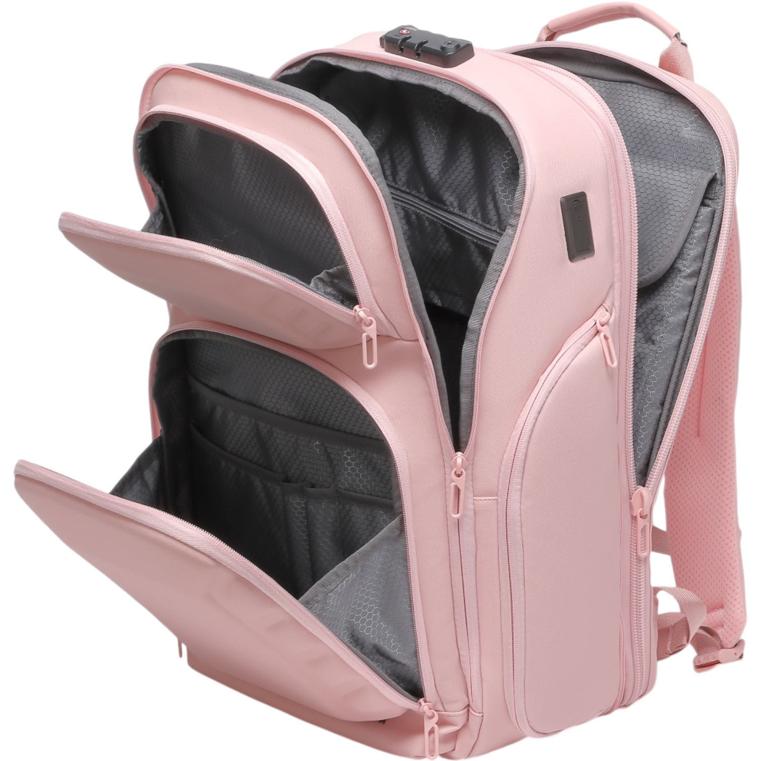Mochila de Viaje Expandible de 35L con Compartimento para Laptop de 17", Impermeable de TPU, Puerto USB, Cerradura TSA, Apertura Tipo Maleta, Equipaje de Mano para Negocios, Trabajo y Viajes