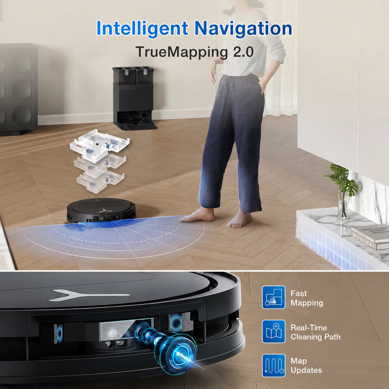 Smart Saug- & Wischroboter mit Selbstreinigungsstation