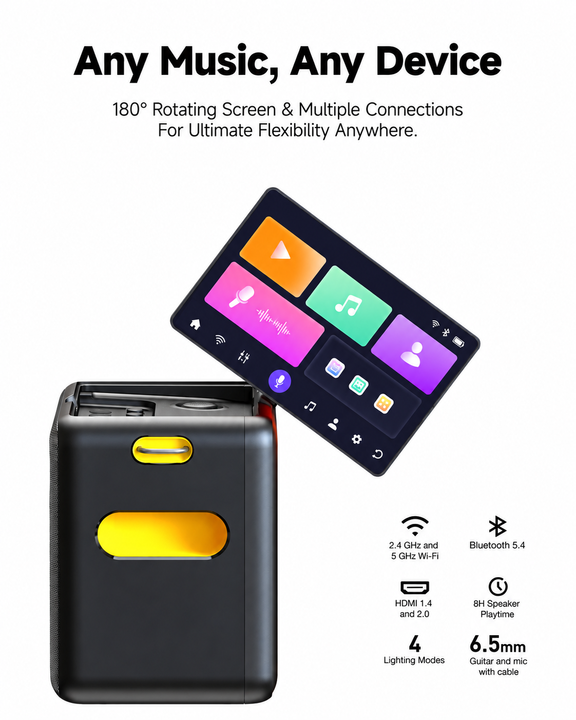 10.1" Smart Karaoke Machine with Dual Wireless Microphones & Powerful Party Speaker
