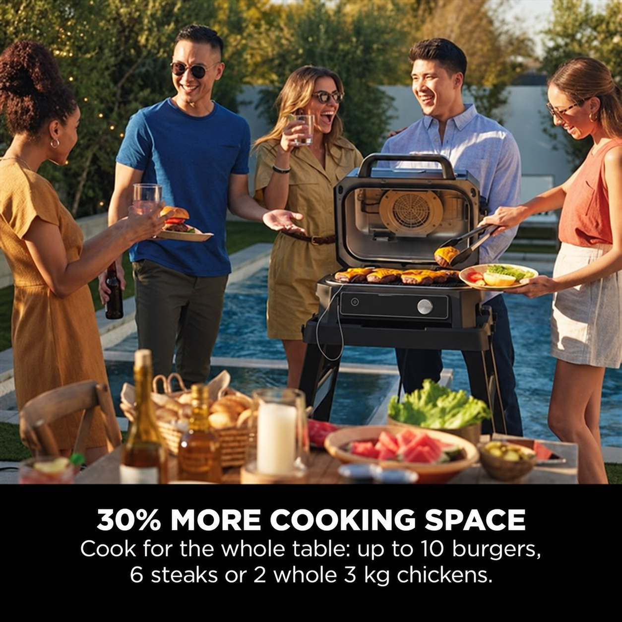 Outdoor Pro 7™ – 7-in-1 Electric Grill & Smoker with Smart Temperature Control