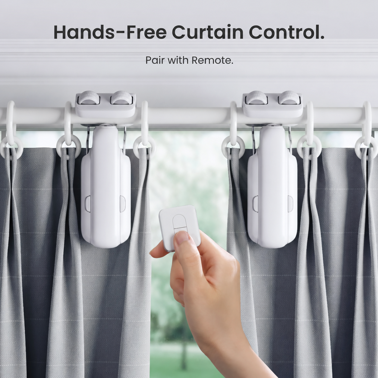 Smart Curtain Opener Duo Solar Kit – 2 Motors + 2 Solar Panels