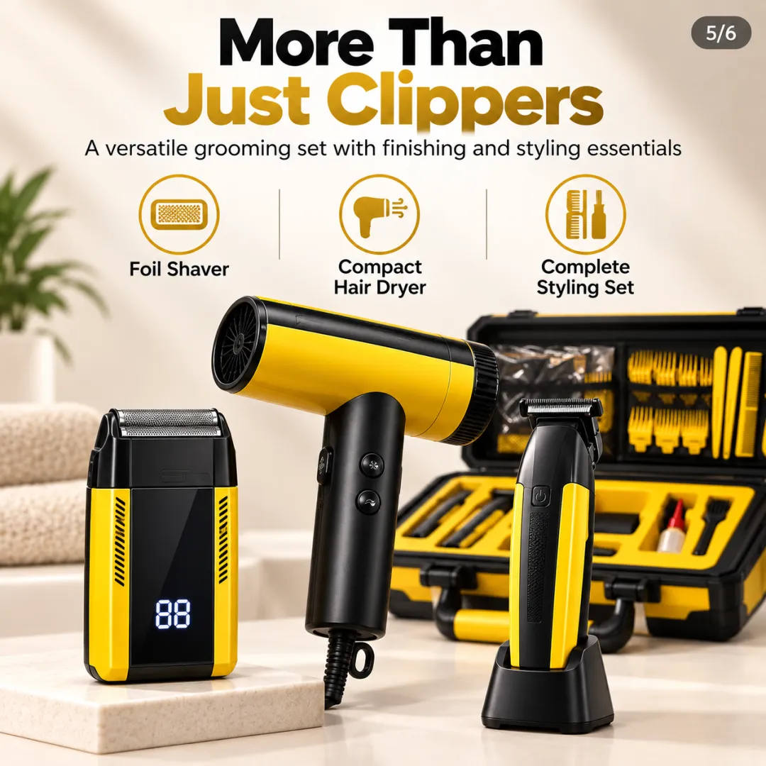 🔥 LAST DAY SALE – Professional All-in-One Men’s Grooming Kit ✂️🪒