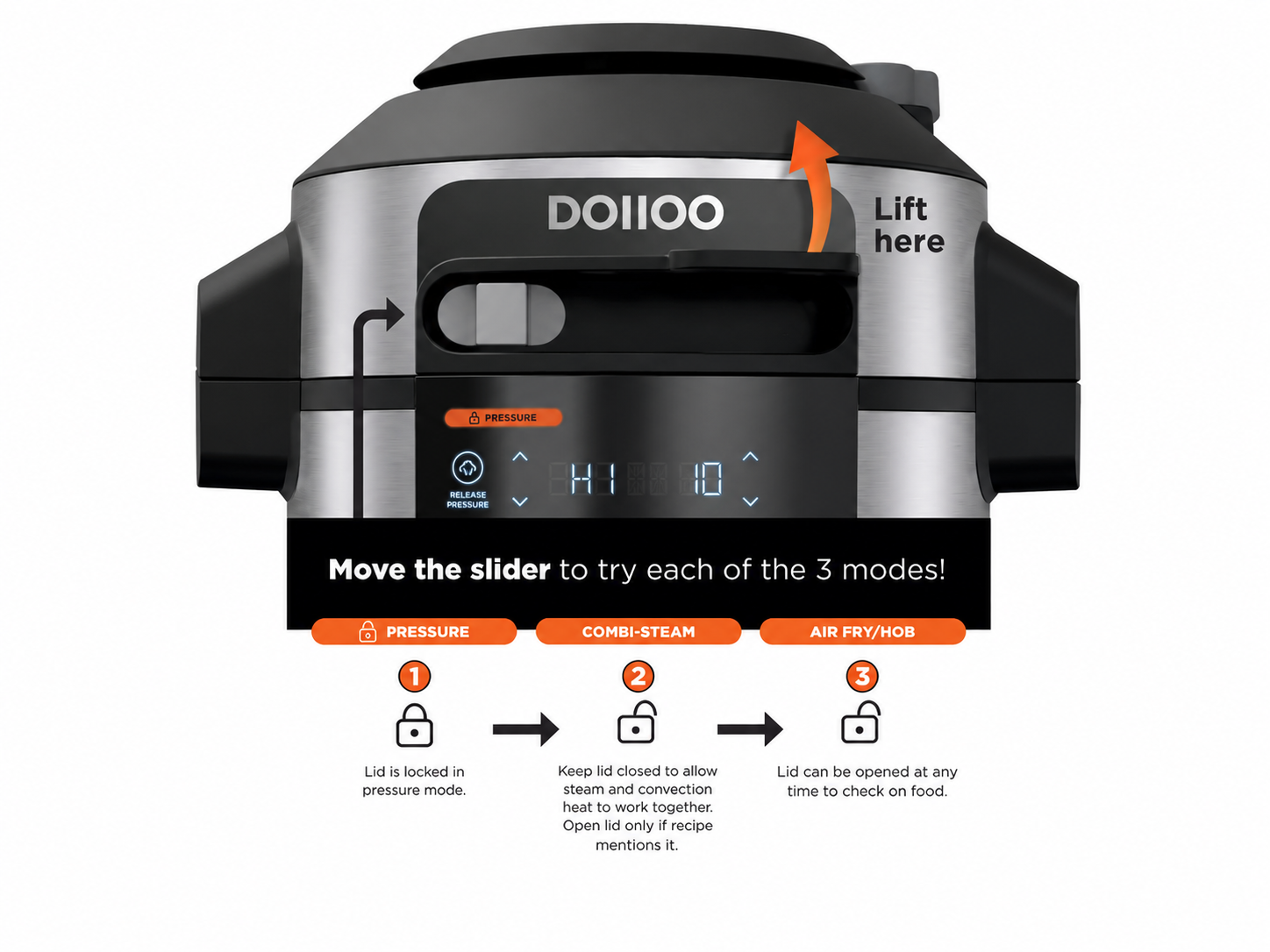 15-in-1 SmartLid 7.5L Multi Cooker Air Fryer