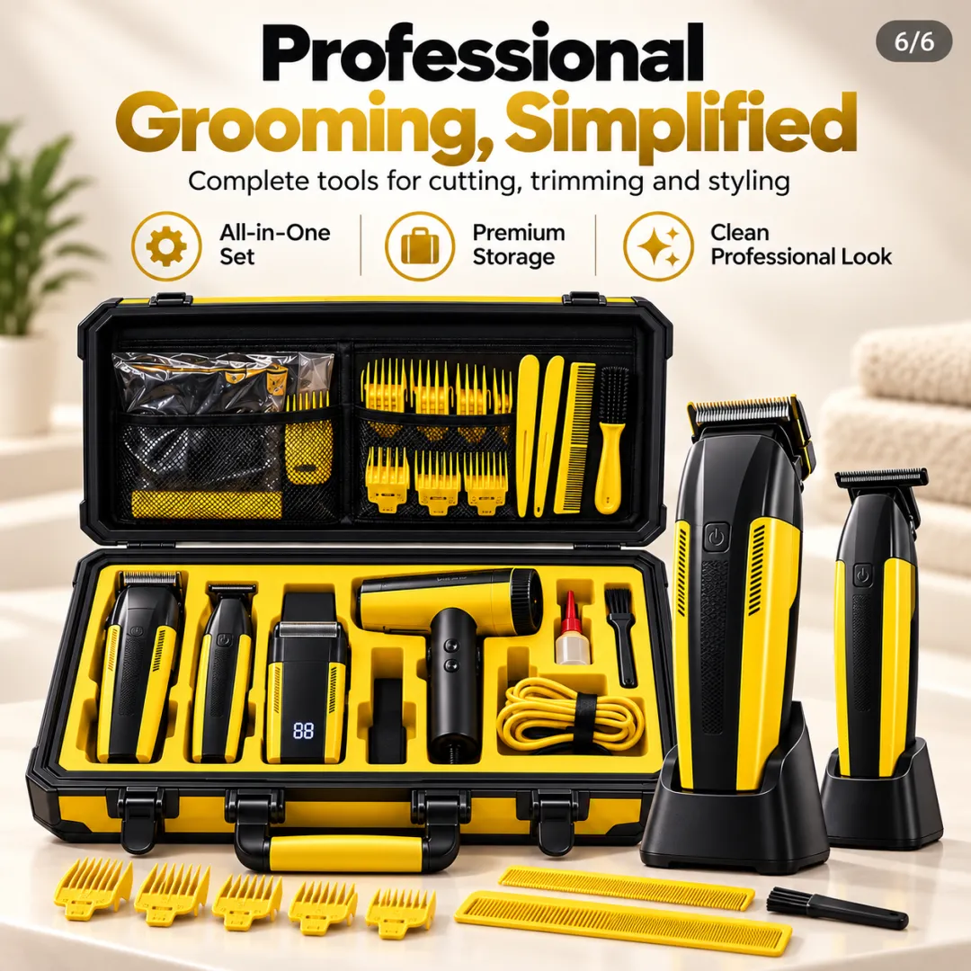 🔥 LAST DAY SALE – Professional All-in-One Men’s Grooming Kit ✂️🪒