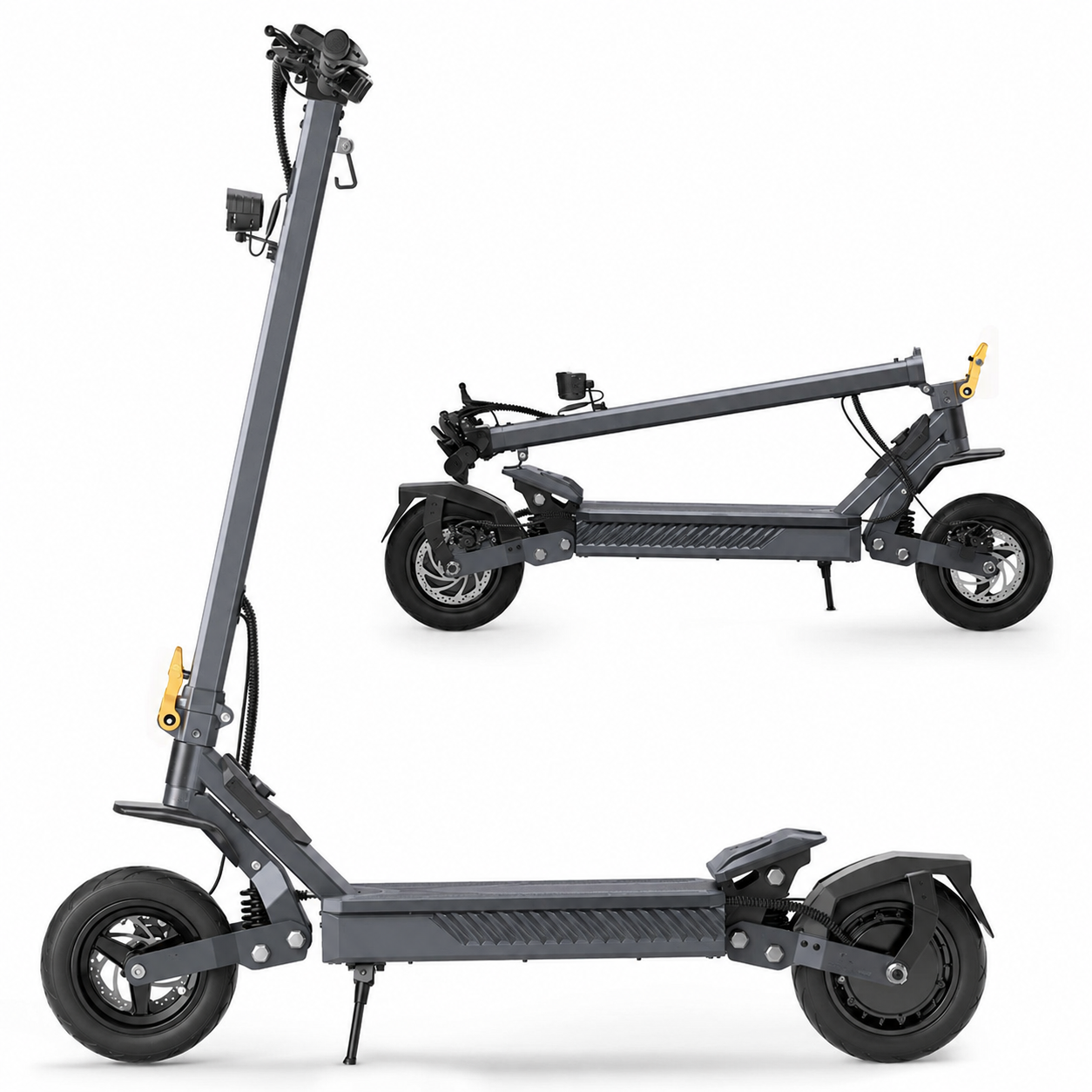 Trottinette Électrique 10 Pouces – Moteur Pic 1100W – Autonomie Jusqu’à 70 km – Batterie 13Ah – Pente 20%