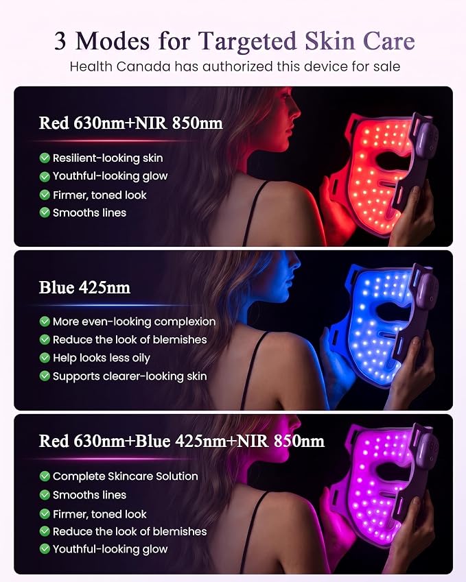 4D Wireless Red Light Mask for Face, LED Mask