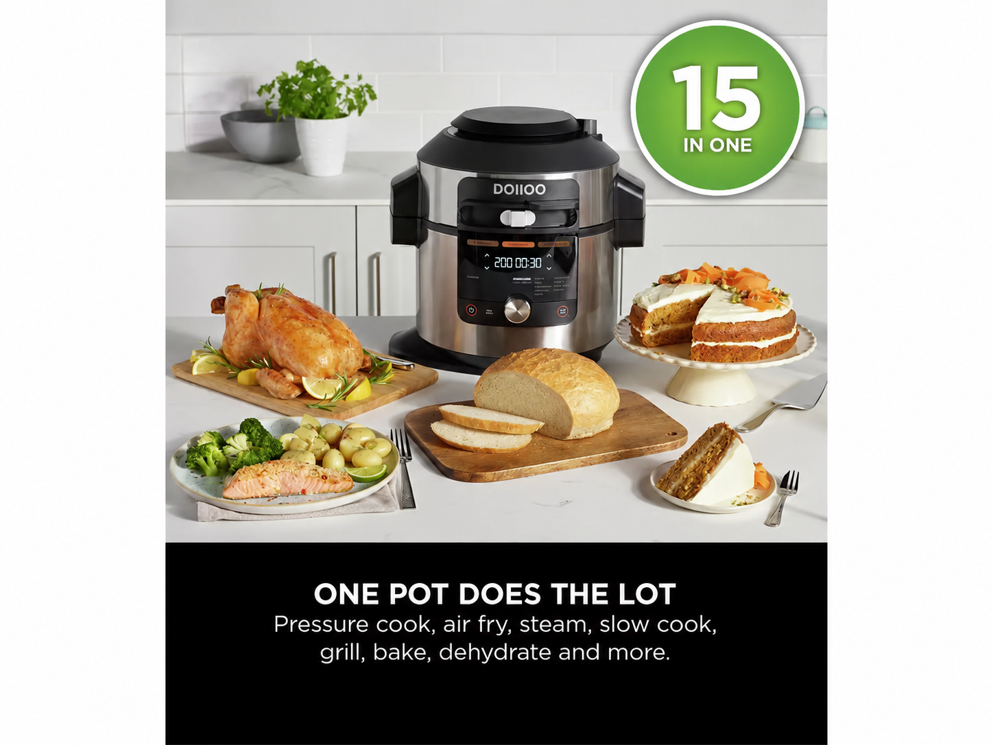 15-in-1 SmartLid 7.5L Multi Cooker Air Fryer