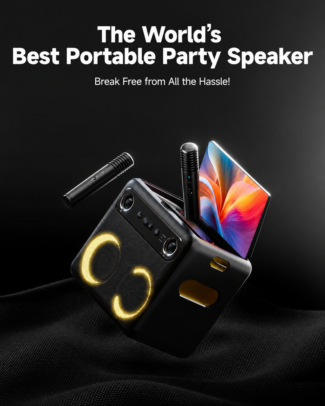 10.1" Smart Karaoke Machine with Dual Wireless Microphones & Powerful Party Speaker