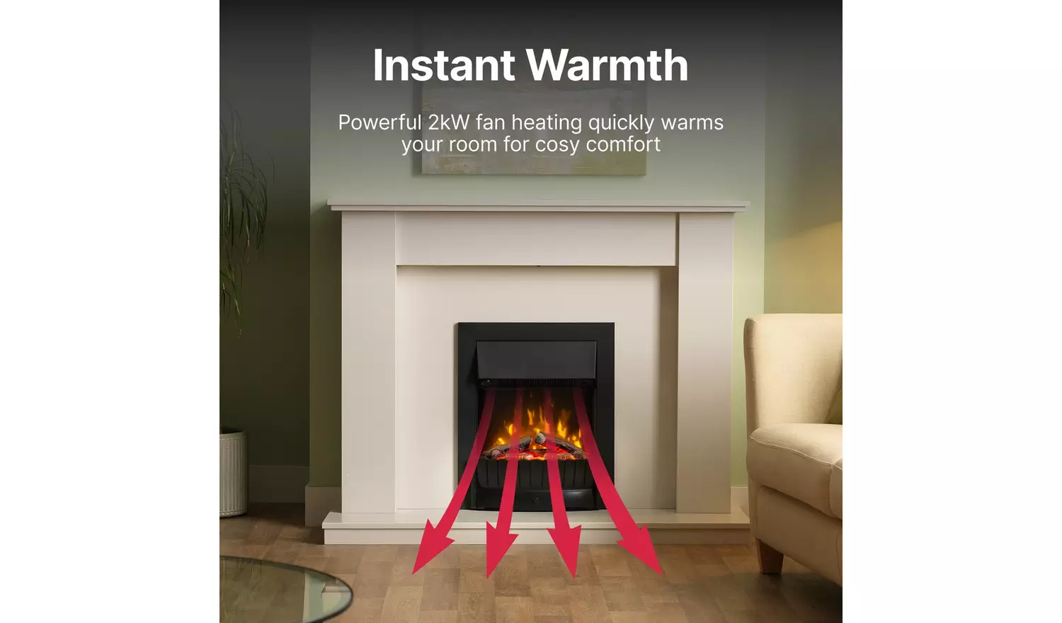  Clement Optiflame 2kW Electric Inset Fire - Black