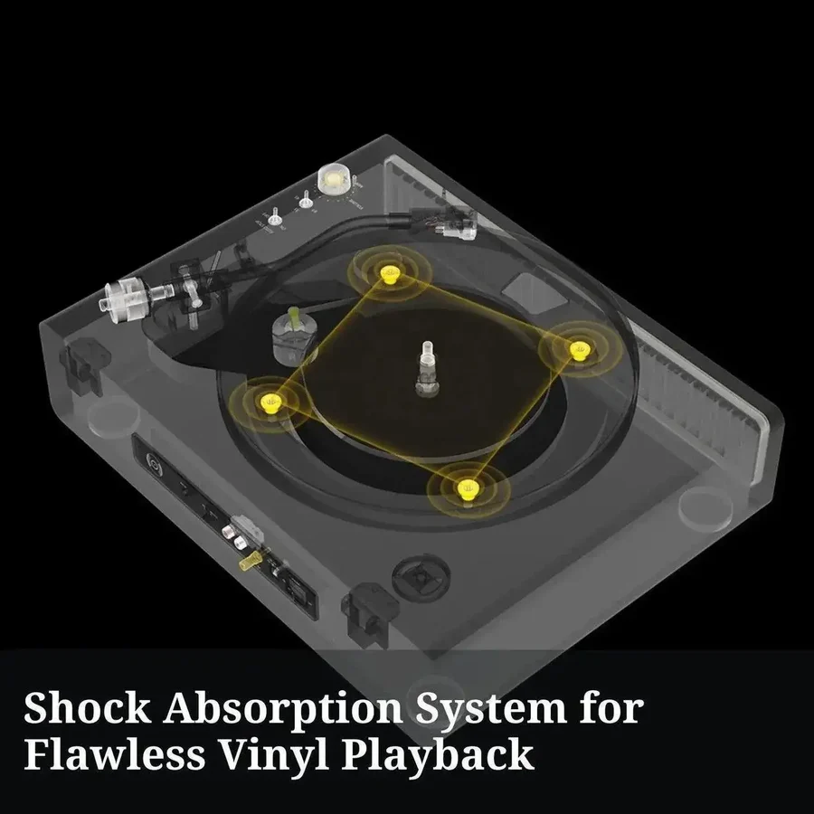 Retro Style Bluetooth Input Record Player with 40W HiFi Speakers & ATN-3600L Stylus