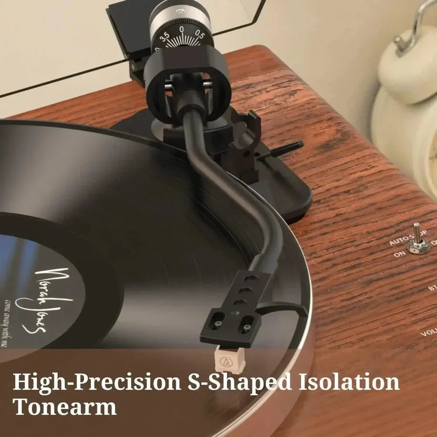 Retro Style Bluetooth Input Record Player with 40W HiFi Speakers & ATN-3600L Stylus