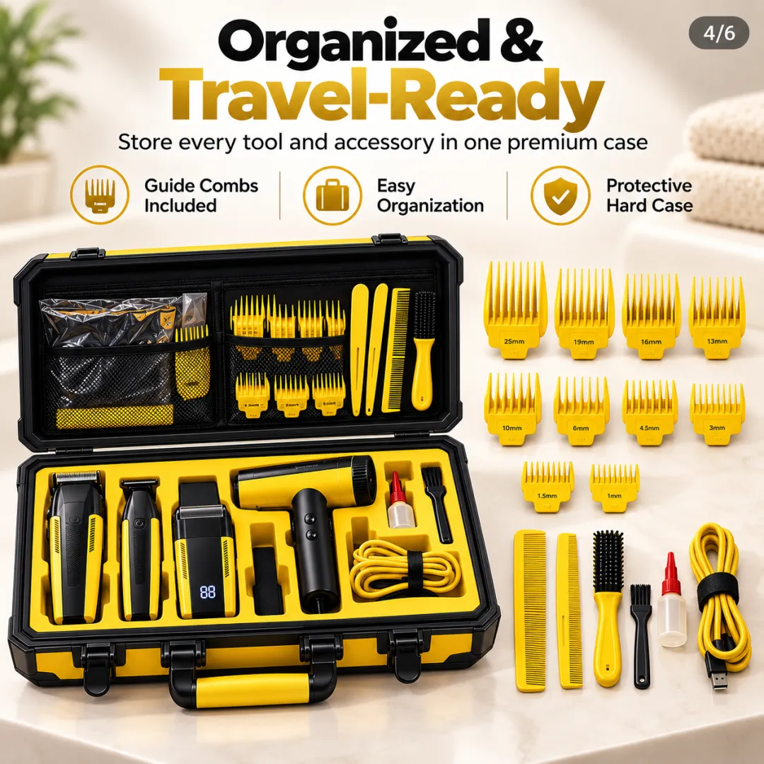 🔥 LAST DAY SALE – Professional All-in-One Men’s Grooming Kit ✂️🪒