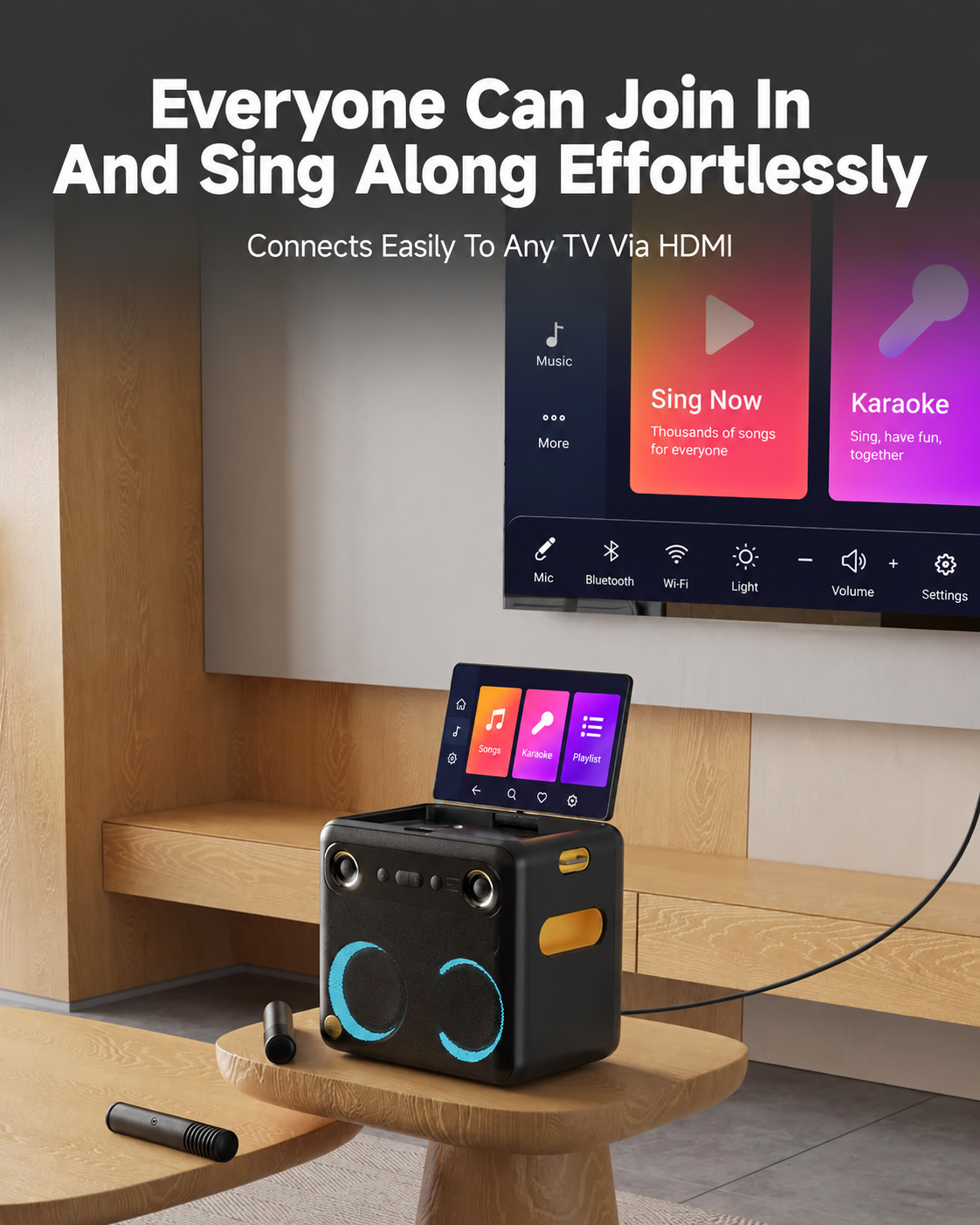 10.1" Smart Karaoke Machine with Dual Wireless Microphones & Powerful Party Speaker