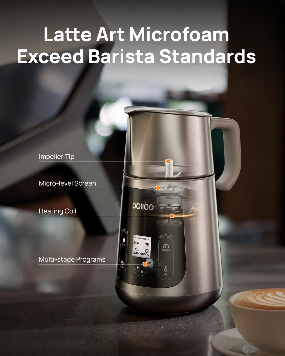 DOIIO BaristaPro Smart Milk Frother
