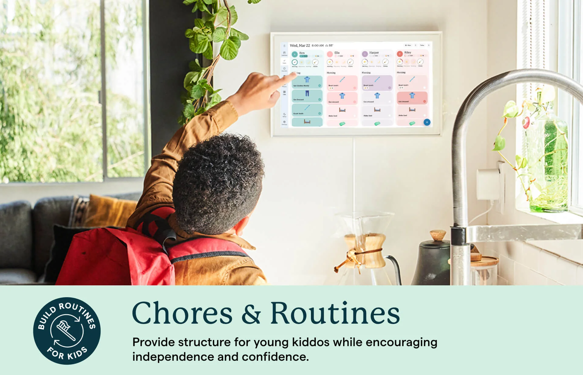 15" Smart Family Calendar – HD Touchscreen Digital Planner & Chore Board