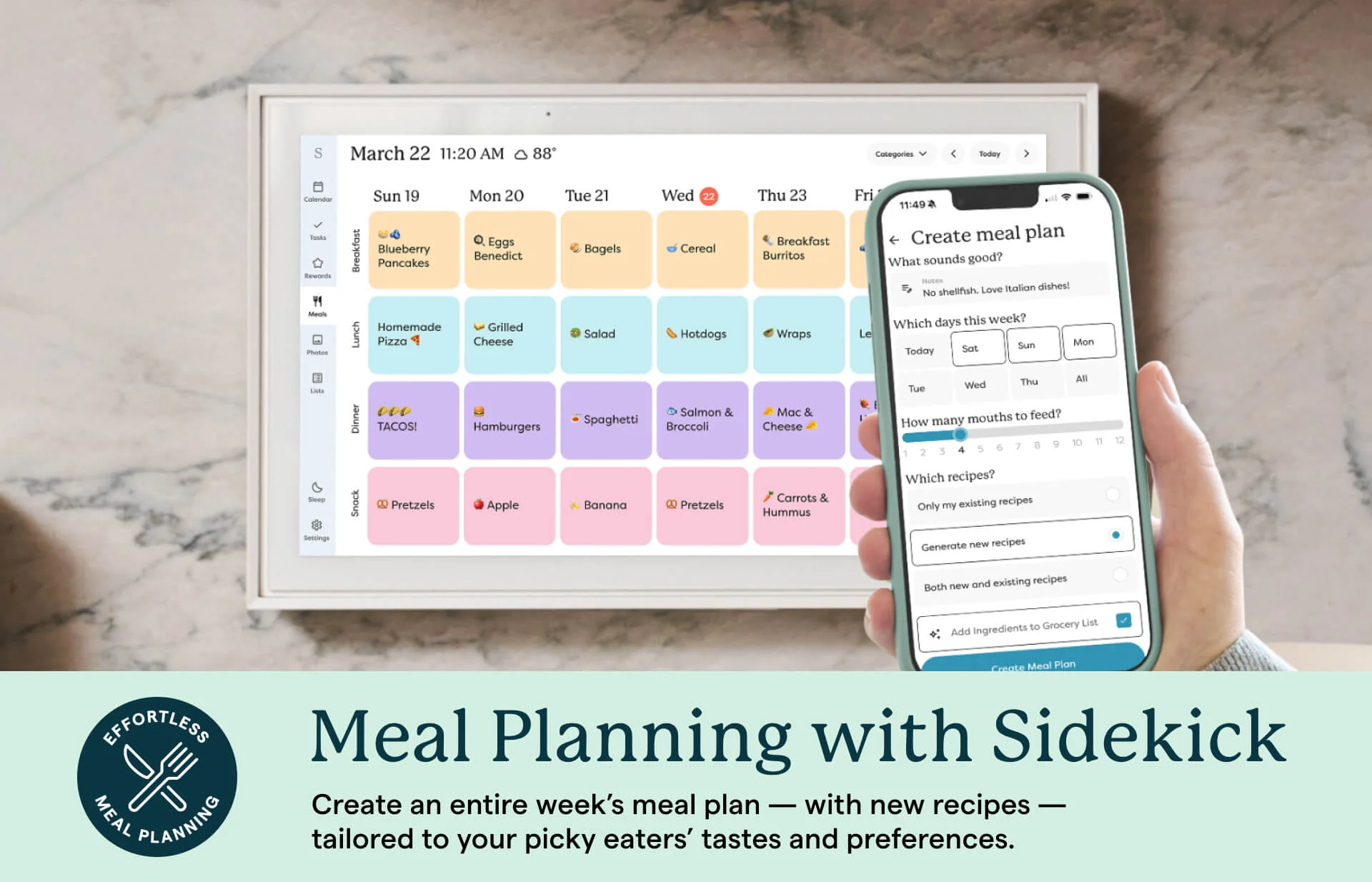 15" Smart Family Calendar – HD Touchscreen Digital Planner & Chore Board