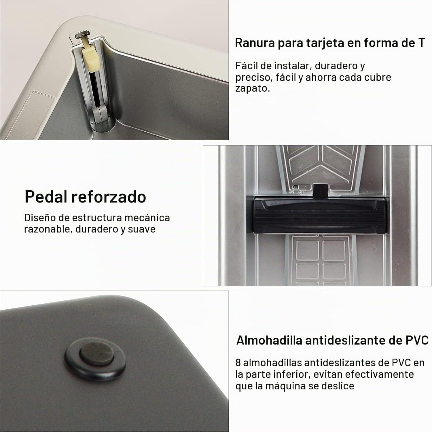 Dispensador automático de fundas de zapatos con 200 fundas desechables para zapatos para el hogar, oficina, supermercado, fábrica, laboratorio (plata)