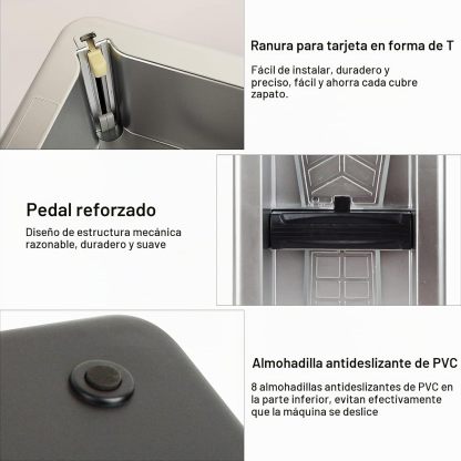 Dispensador automático de fundas de zapatos con 200 fundas desechables para zapatos para el hogar, oficina, supermercado, fábrica, laboratorio (plata)