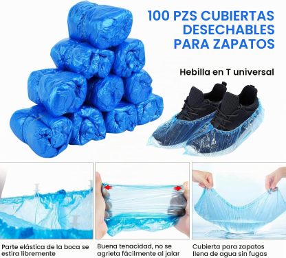 Dispensador automático de fundas de zapatos con 200 fundas desechables para zapatos para el hogar, oficina, supermercado, fábrica, laboratorio (plata)
