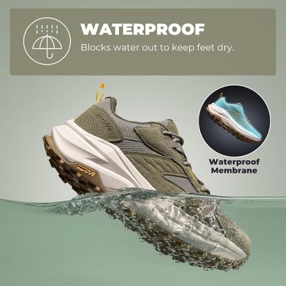 Zapatos de senderismo ligeros e impermeables para hombre  Impermeables, resistentes y duraderos, con suela antideslizante MDT, arco flexible y plantilla extraíble. Ideales para actividades al aire libre.