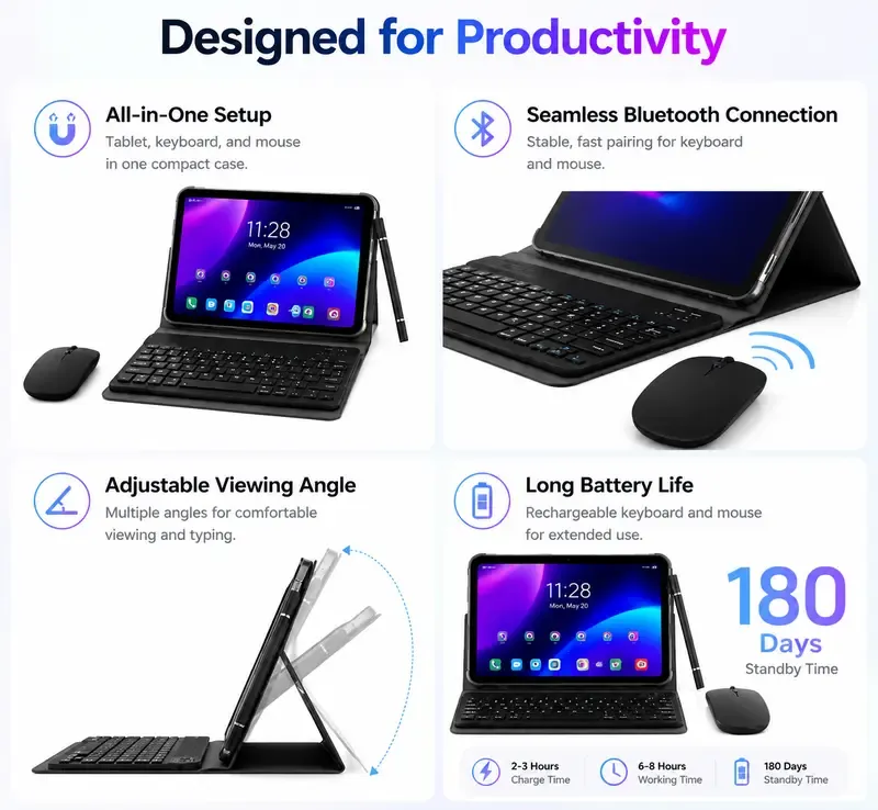 Tableta Android W&O X26 Max (pantalla táctil de 11 pulgadas)