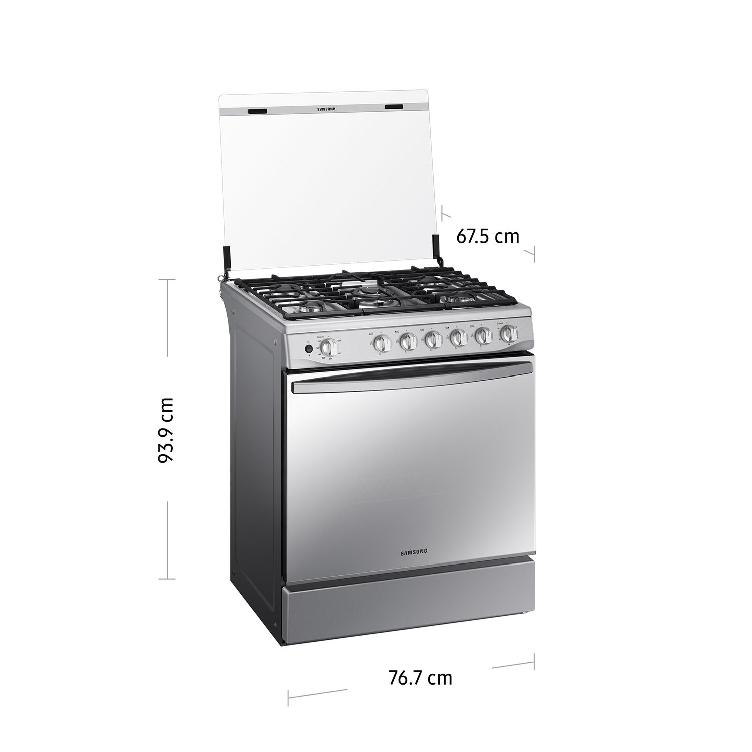 Cocina a Gas , 5 hornillas Mirror Look