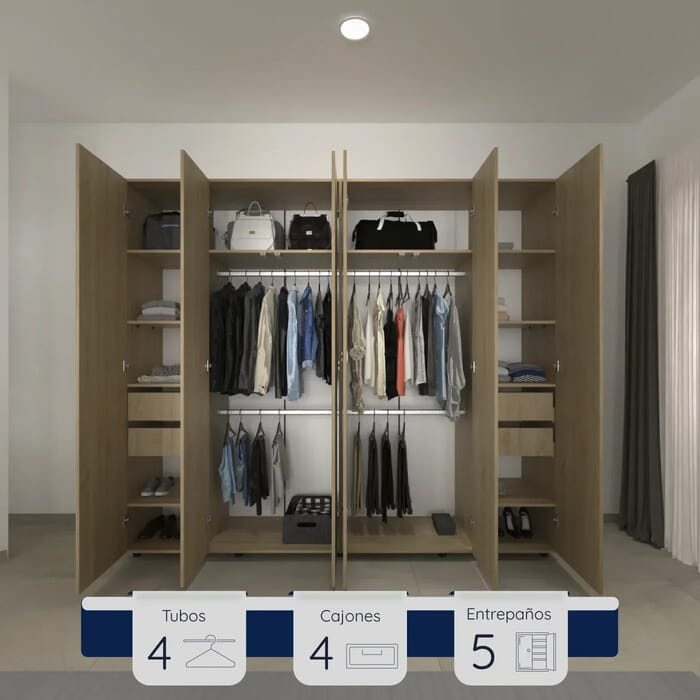 Armario Clóset MODUOFI Vito 230 cm Germany Blanco