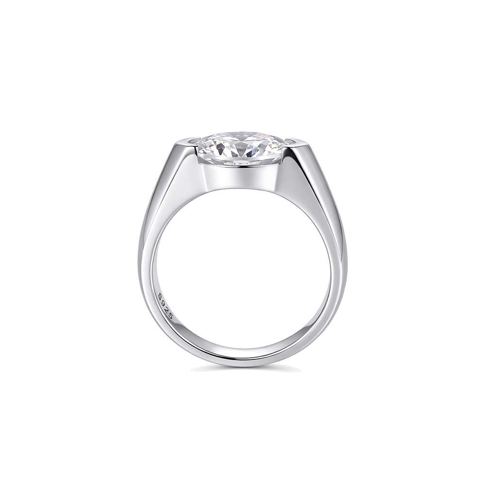 French Kiss of Love Marquise Silver Ring
