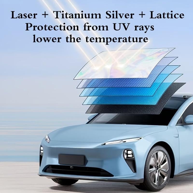 Foldable Reflective Car Windshield Sunshade – Heat Insulation & UV Protection for Front Window