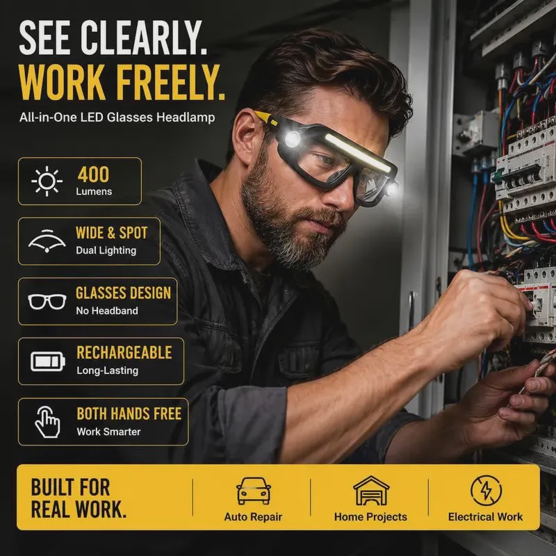 Rechargeable LED Headlamp Glasses