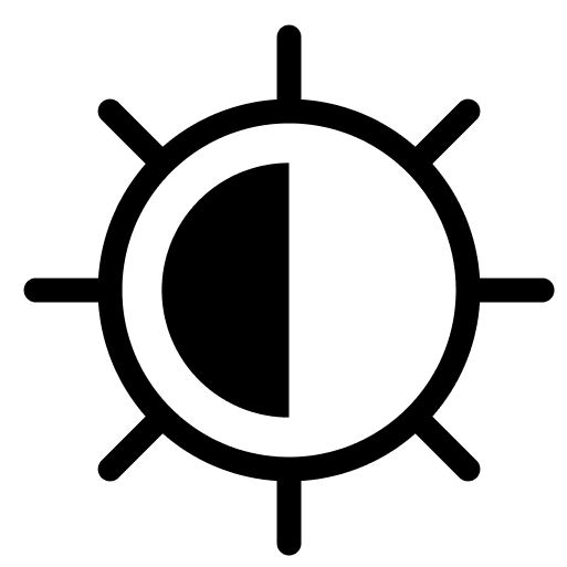 Brightness icon with sun symbol outline
