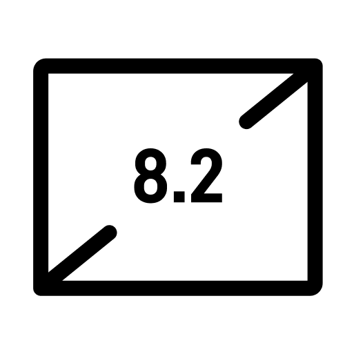8.2-inch display size icon outline
