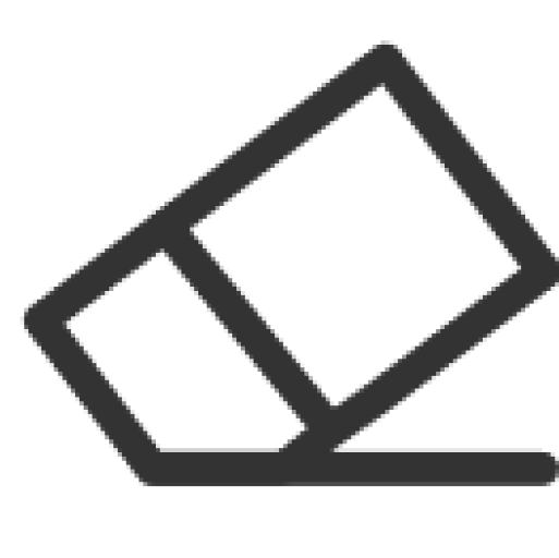 Eraser icon with simple outline design
