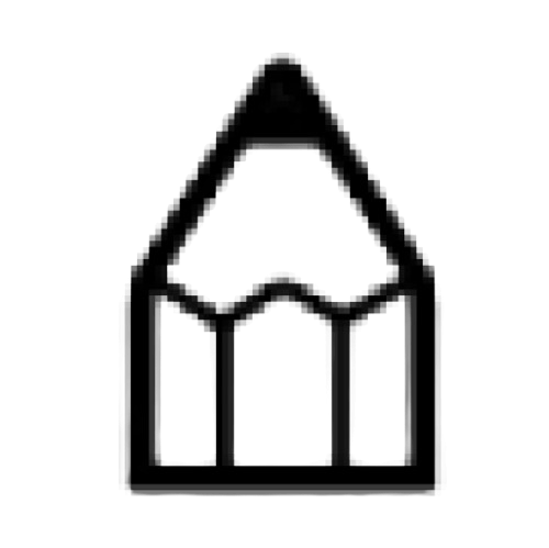 Pencil icon with outline design
