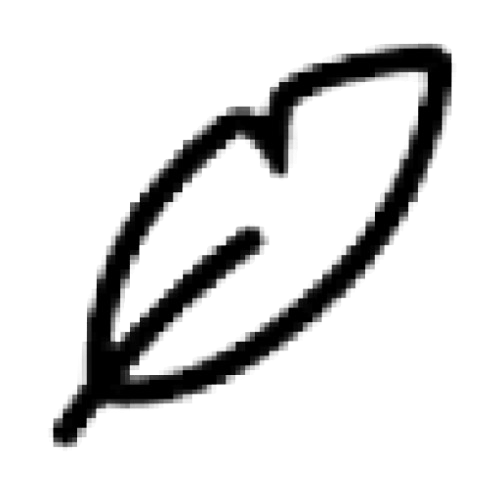 Leaf pen icon with outline design
