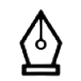 Fountain pen nib icon outline design
