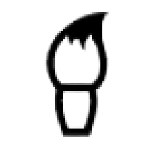 Paint brush icon with outline design
