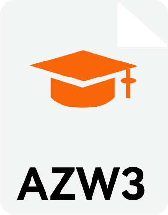 AZW3 ebook format icon for digital notebook files
