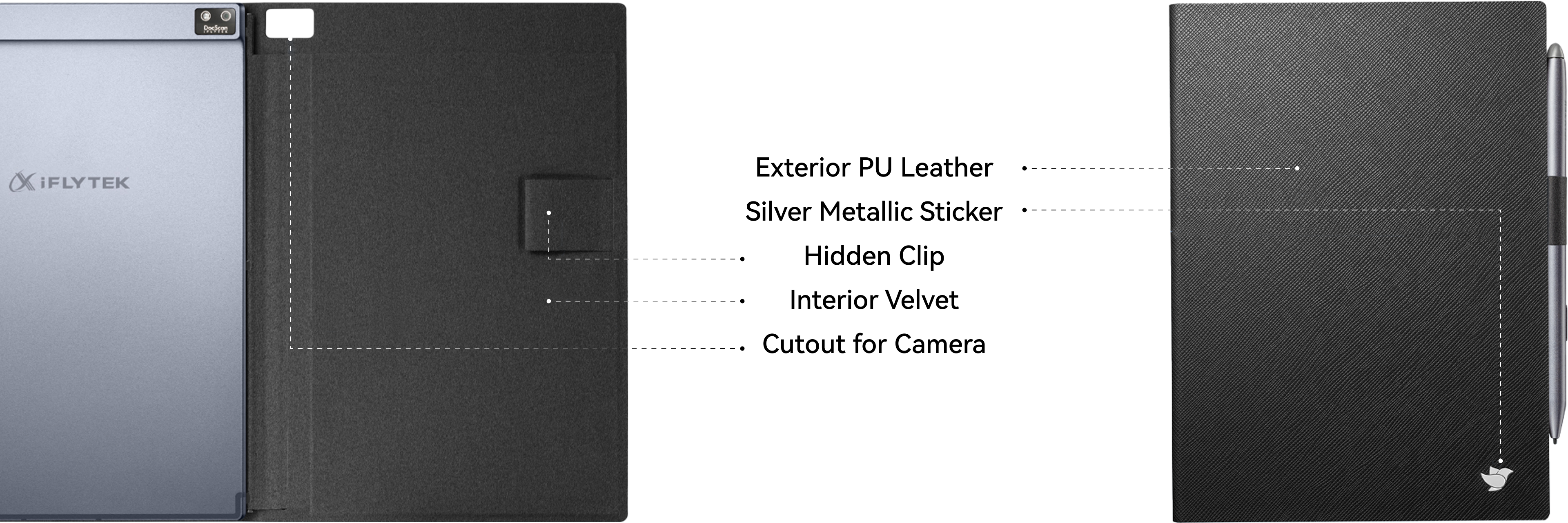 AI note taking tablet with stylus and cover

