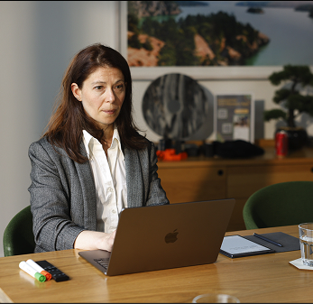 professional using laptop for office work and productivity
